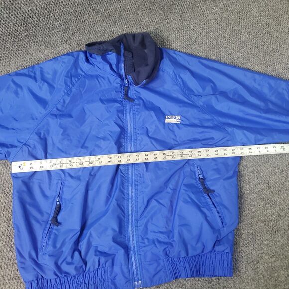 Vtg Pepsi Cola Jacket Adult XL Blue Top Gear Fleece Lined Nylon Bomber Men - Picture 5 of 8